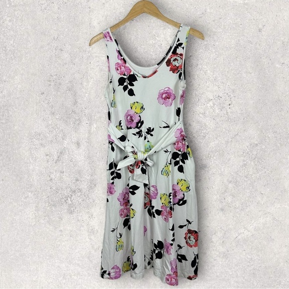 Apt 9 Floral Dress Belted Pockets Size Medium Modal Bohemian Stretch Midi Boho M - Picture 10 of 15